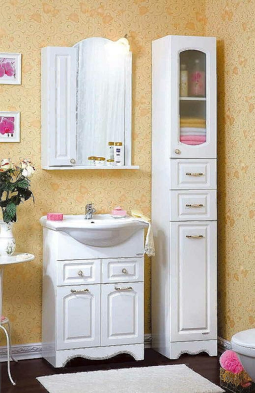 Тумба под раковину Бриклаер Анна 60 4627125412226 Белая глянцевая, купить, цена, заказать, магазин, доставка, скидка, промокод, купить, цена, заказать, магазин, доставка, скидка, промокод