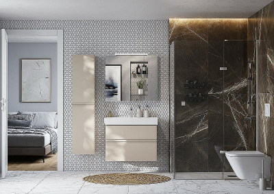 Зеркальный шкаф Roca Oleta 80 A857647515 с подсветкой Капучино