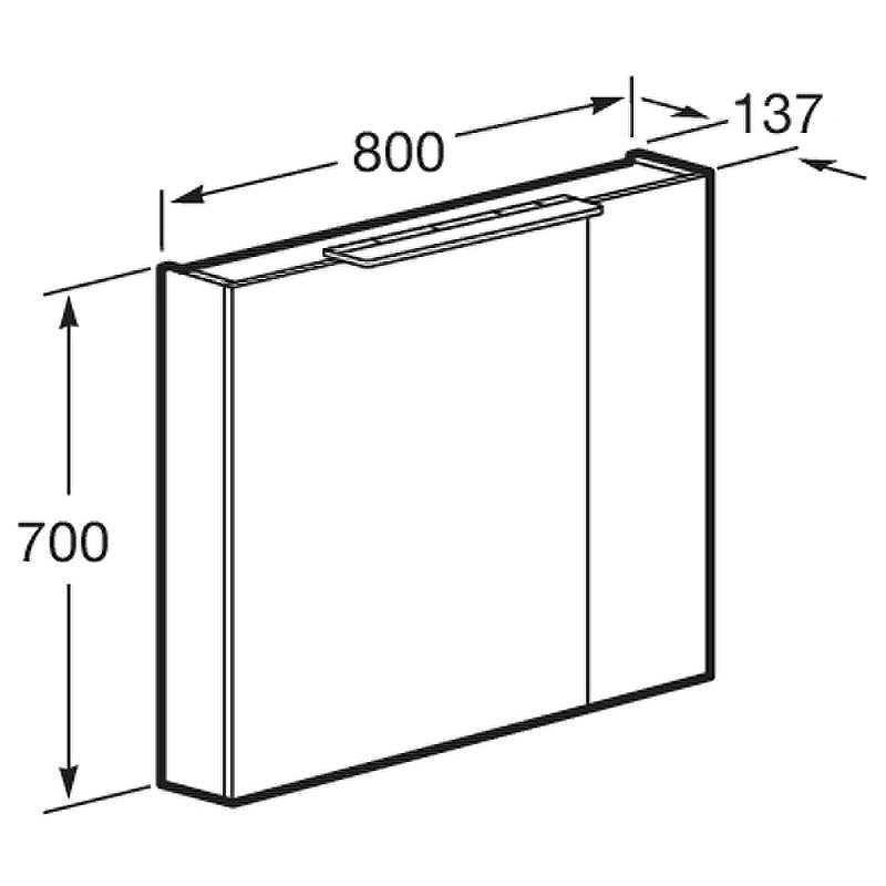Зеркальный шкаф Roca Oleta 80 A857647515 с подсветкой Капучино, купить, цена, заказать, магазин, доставка, скидка, промокод, купить, цена, заказать, магазин, доставка, скидка, промокод