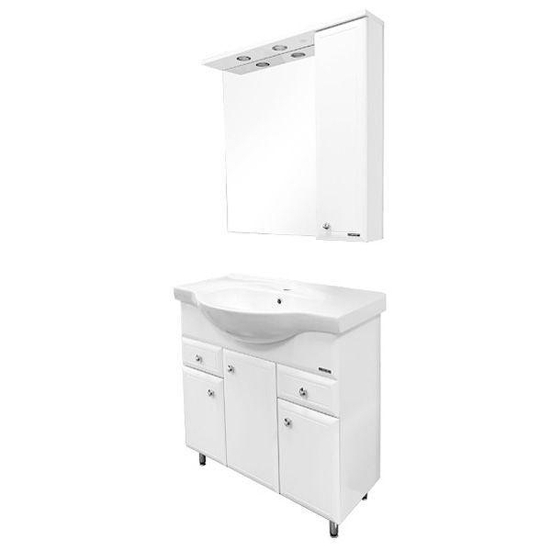 Зеркало со шкафом Comforty Сочи 85 00003132119 Белый глянец, купить, цена, заказать, магазин, доставка, скидка, промокод, купить, цена, заказать, магазин, доставка, скидка, промокод