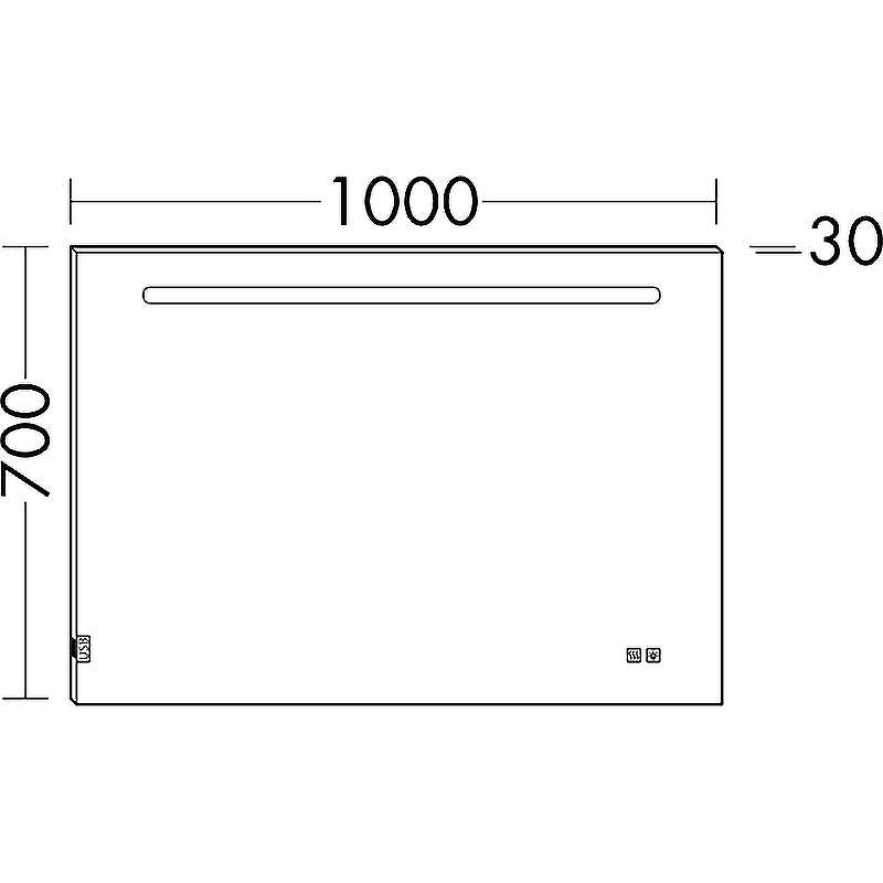 Зеркало Burgbad Fiumo 100 SIIX100 с подсветкой с подогревом с сенсорным выключателем, купить, цена, заказать, магазин, доставка, скидка, промокод, купить, цена, заказать, магазин, доставка, скидка, промокод