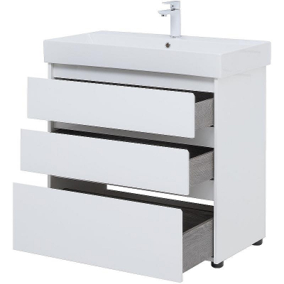 Тумба под раковину Aquanet Nova Lite 85 302475 Белый глянец