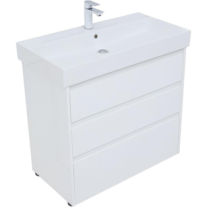 Тумба под раковину Aquanet Nova Lite 85 302475 Белый глянец, купить, цена, заказать, магазин, доставка, скидка, промокод, купить, цена, заказать, магазин, доставка, скидка, промокод