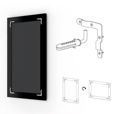 Зеркало Evoform Exclusive 86х56 BY 1140 с фацетом в багетной раме - Алюминий 90