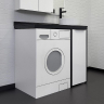 Тумба с раковиной Comforty Лозанна 100 00-00013800 под стиральную машину Белая глянцевая Калакатта Блэк, купить, цена, заказать, магазин, доставка, скидка, промокод, купить, цена, заказать, магазин, доставка, скидка, промокод