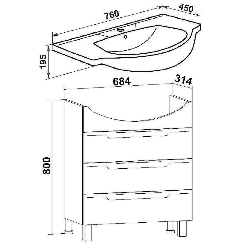 Тумба под раковину Runo Верона 75 00000001146 Белая, купить, цена, заказать, магазин, доставка, скидка, промокод, купить, цена, заказать, магазин, доставка, скидка, промокод