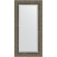 Зеркало Evoform Exclusive 119х59 BY 3501 с фацетом в багетной раме - Вензель серебряный 101, купить, цена, заказать, магазин, доставка, скидка, промокод, купить, цена, заказать, магазин, доставка, скидка, промокод