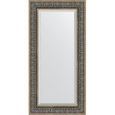 Зеркало Evoform Exclusive 119х59 BY 3501 с фацетом в багетной раме - Вензель серебряный 101