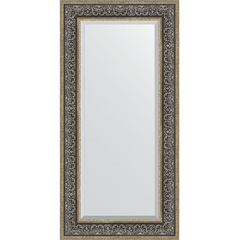 Зеркало Evoform Exclusive 119х59 BY 3501 с фацетом в багетной раме - Вензель серебряный 101, купить, цена, заказать, магазин, доставка, скидка, промокод, купить, цена, заказать, магазин, доставка, скидка, промокод