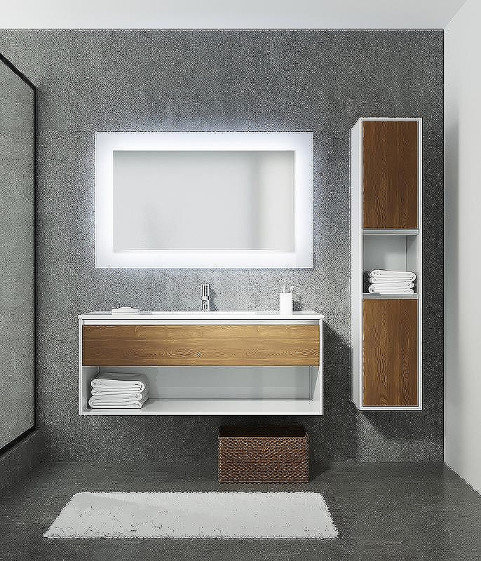 Тумба с раковиной SanVit Контур 120 kkont120mk подвесная Кофейный Белая глянцевая, купить, цена, заказать, магазин, доставка, скидка, промокод, купить, цена, заказать, магазин, доставка, скидка, промокод