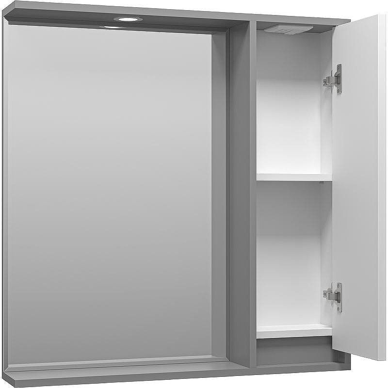 Зеркало со шкафом Brevita Balaton 80 R BAL-04080-01-01П с подсветкой Белое матовое Серое матовое, купить, цена, заказать, магазин, доставка, скидка, промокод, купить, цена, заказать, магазин, доставка, скидка, промокод