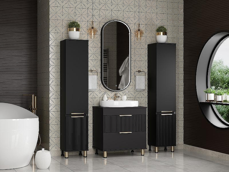 Шкаф пенал Brevita Enfida 35 L ENF-05035-020L Черный матовый, купить, цена, заказать, магазин, доставка, скидка, промокод, купить, цена, заказать, магазин, доставка, скидка, промокод