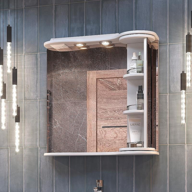 Зеркало со шкафом Vigo Callao 70 zsh.CAL.70.El с подсветкой Белое, купить, цена, заказать, магазин, доставка, скидка, промокод, купить, цена, заказать, магазин, доставка, скидка, промокод