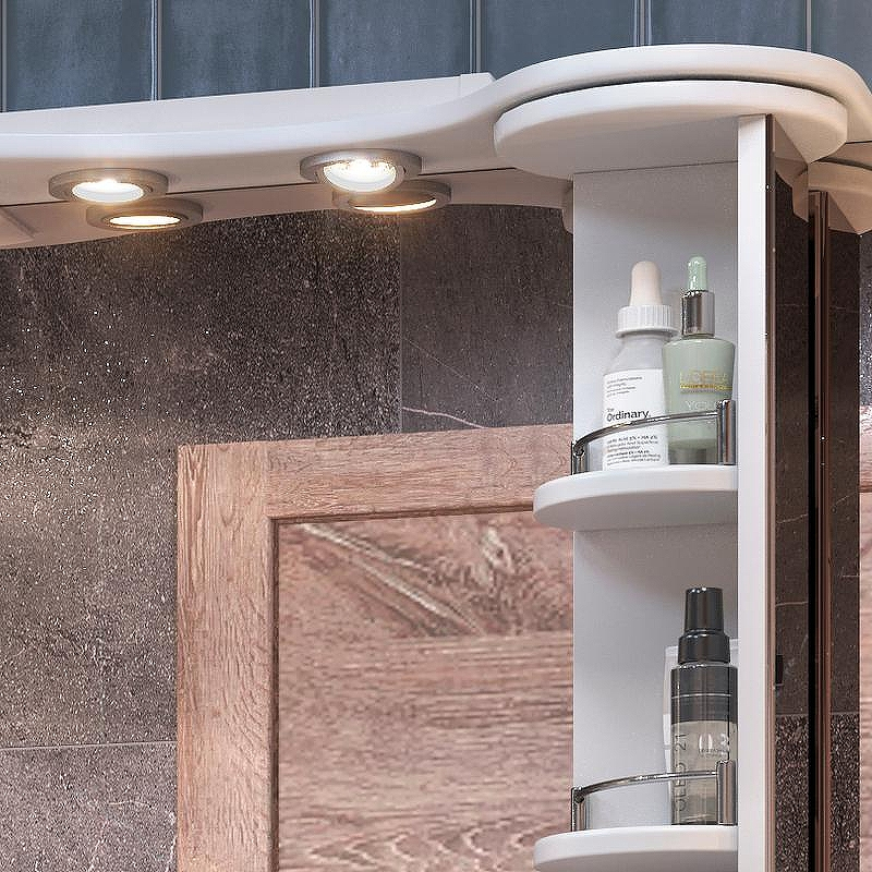 Зеркало со шкафом Vigo Callao 70 zsh.CAL.70.El с подсветкой Белое, купить, цена, заказать, магазин, доставка, скидка, промокод, купить, цена, заказать, магазин, доставка, скидка, промокод