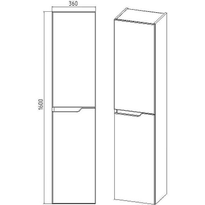 Шкаф пенал VIANT Куба 36 R VKUB360-PENR подвесной Белый