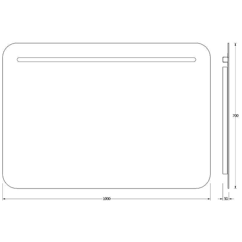Зеркало Evoform Ledline 70x100 BY 2147 с подсветкой 8.5 W - без выключателя, купить, цена, заказать, магазин, доставка, скидка, промокод, купить, цена, заказать, магазин, доставка, скидка, промокод