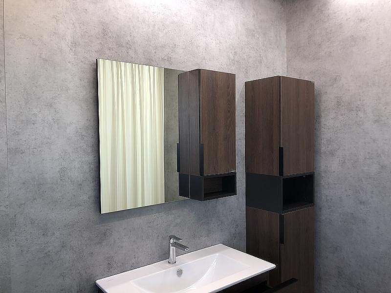 Зеркало со шкафом Comforty Франкфурт 90 00004150529 Дуб шоколадно-коричневый Черное матовое, купить, цена, заказать, магазин, доставка, скидка, промокод, купить, цена, заказать, магазин, доставка, скидка, промокод