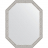 Зеркало Evoform Octagon 53x68 BY 7010 в багетной раме - Волна алюминий 46, купить, цена, заказать, магазин, доставка, скидка, промокод, купить, цена, заказать, магазин, доставка, скидка, промокод