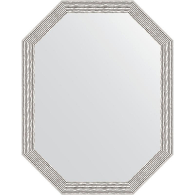 Зеркало Evoform Octagon 53x68 BY 7010 в багетной раме - Волна алюминий 46