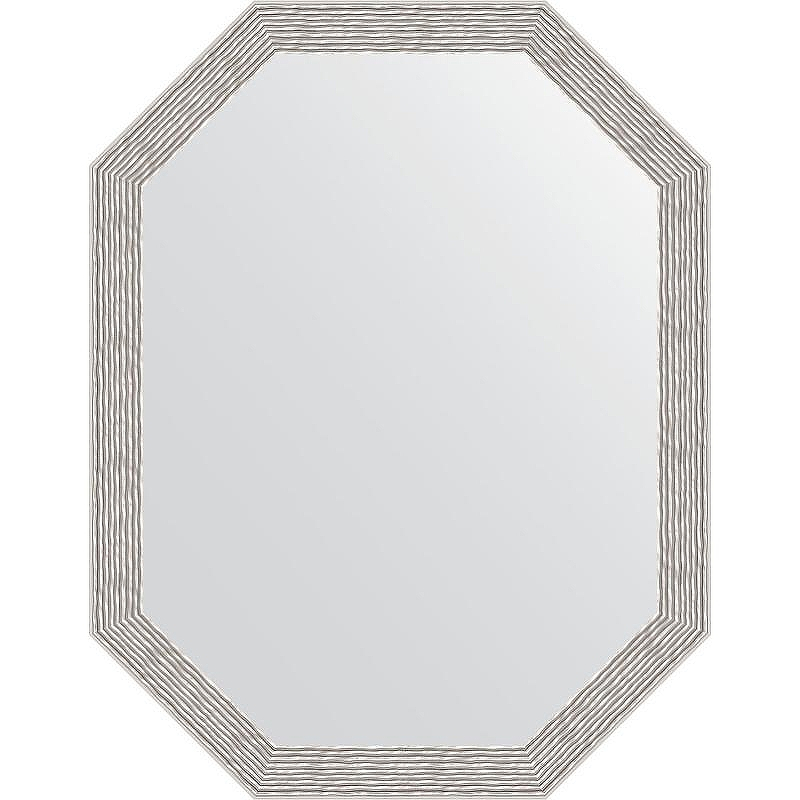 Зеркало Evoform Octagon 53x68 BY 7010 в багетной раме - Волна алюминий 46, купить, цена, заказать, магазин, доставка, скидка, промокод, купить, цена, заказать, магазин, доставка, скидка, промокод