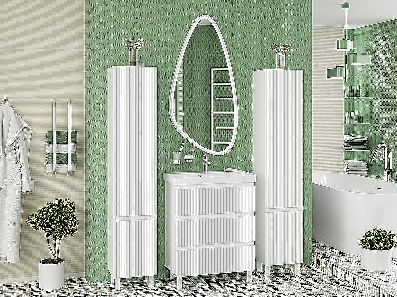 Тумба с раковиной Brevita Victory 70 УТ000024307 Белая матовая, купить, цена, заказать, магазин, доставка, скидка, промокод, купить, цена, заказать, магазин, доставка, скидка, промокод