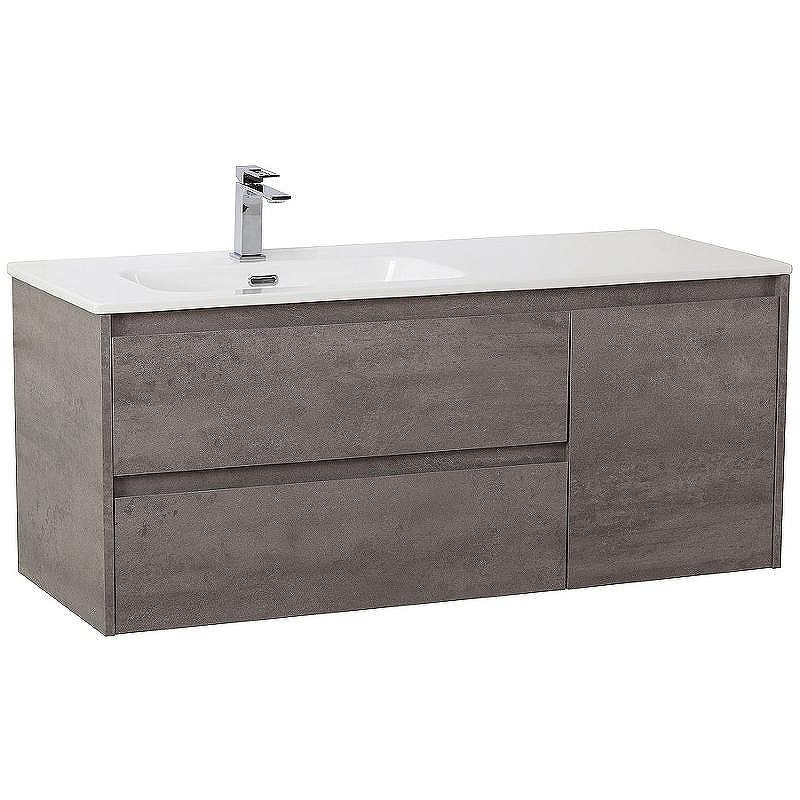 Тумба под раковину BelBagno Kraft 120 L KRAFT-1200-2C-1A-SO-CG-L подвесная Cemento Grigio, купить, цена, заказать, магазин, доставка, скидка, промокод, купить, цена, заказать, магазин, доставка, скидка, промокод