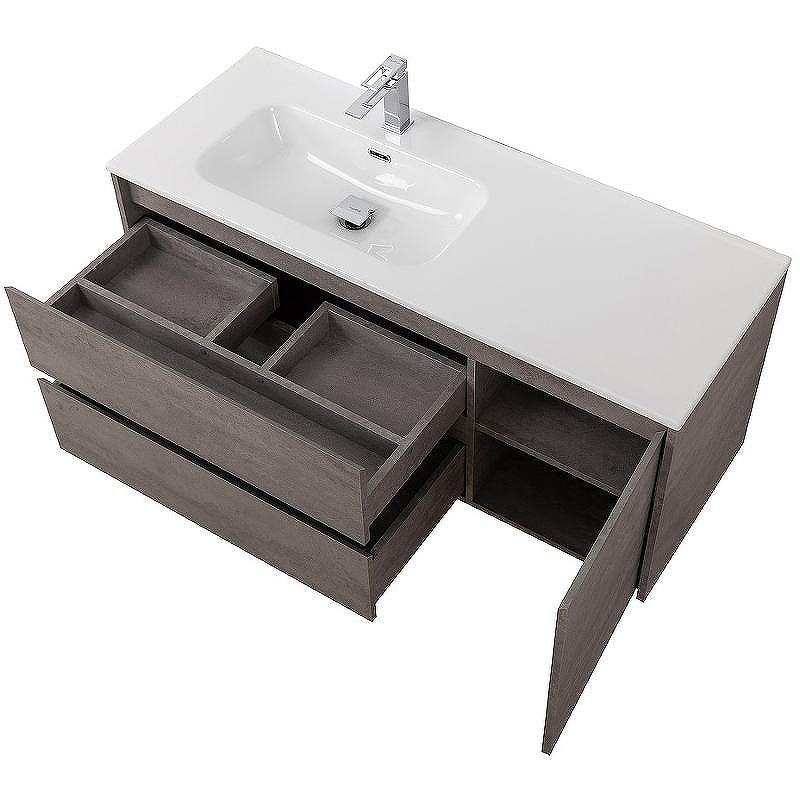 Тумба под раковину BelBagno Kraft 120 L KRAFT-1200-2C-1A-SO-CG-L подвесная Cemento Grigio, купить, цена, заказать, магазин, доставка, скидка, промокод, купить, цена, заказать, магазин, доставка, скидка, промокод