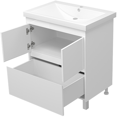 Тумба с раковиной Misty Алиса 75 УТ000011237 Белая