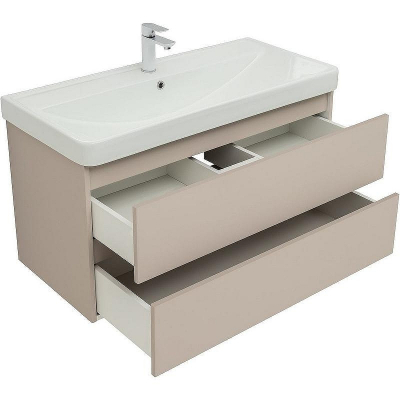 Тумба под раковину Aquanet Вега 2.0 100 337939 подвесная Бежевая