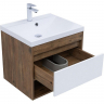 Тумба под раковину Aquanet Тренд 58 345117 подвесная Дуб рустикальный Белый сатин, купить, цена, заказать, магазин, доставка, скидка, промокод, купить, цена, заказать, магазин, доставка, скидка, промокод