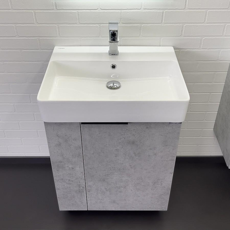 Тумба с раковиной Comforty Асти 60Н 00-00019190 Бетон светлый, купить, цена, заказать, магазин, доставка, скидка, промокод, купить, цена, заказать, магазин, доставка, скидка, промокод