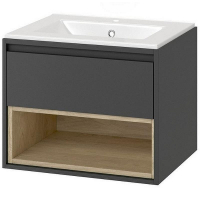 Тумба под раковину Excellent Tuto 60 MLEX.0101.600.GRBL подвесная Серый Дуб, купить, цена, заказать, магазин, доставка, скидка, промокод, купить, цена, заказать, магазин, доставка, скидка, промокод