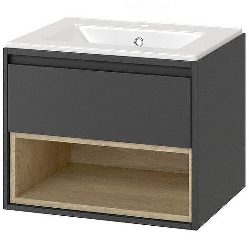 Тумба под раковину Excellent Tuto 60 MLEX.0101.600.GRBL подвесная Серый Дуб, купить, цена, заказать, магазин, доставка, скидка, промокод, купить, цена, заказать, магазин, доставка, скидка, промокод