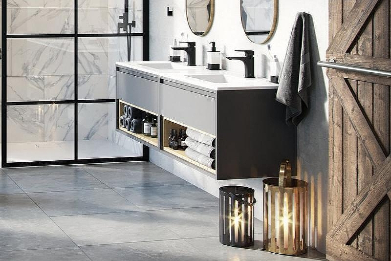 Тумба под раковину Excellent Tuto 60 MLEX.0101.600.GRBL подвесная Серый Дуб, купить, цена, заказать, магазин, доставка, скидка, промокод, купить, цена, заказать, магазин, доставка, скидка, промокод