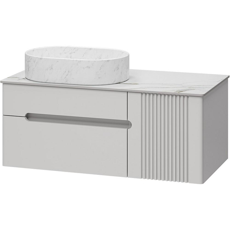 Тумба с раковиной Brevita Pallisandro 100 УТ000025403 подвесная Серая матовая, купить, цена, заказать, магазин, доставка, скидка, промокод, купить, цена, заказать, магазин, доставка, скидка, промокод