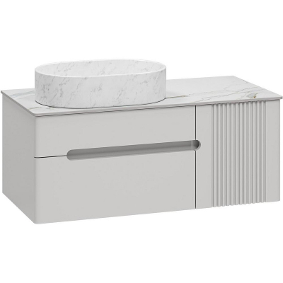 Тумба с раковиной Brevita Pallisandro 100 УТ000025403 подвесная Серая матовая