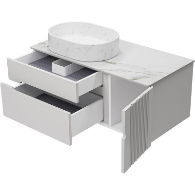 Тумба с раковиной Brevita Pallisandro 100 УТ000025403 подвесная Серая матовая