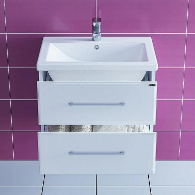 Тумба под раковину СанТа Омега 60 207045 подвесная Белая