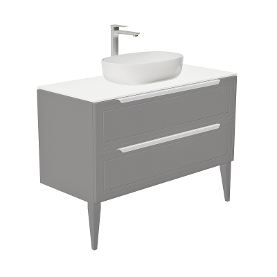 Тумба под раковину ЗОВ Севилья 100 S100PG-KPW цвет Платиновый