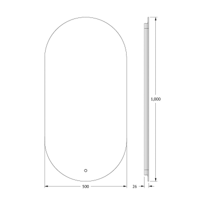 Зеркало Defesto Opti 50х100 DF 2904S с подсветкой 26W-4500K/Сенсорный выключатель/Нейтральный белый свет