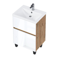 Тумба под раковину 1MarKa Aris 70Н Ц0000035782 цвет Дуб вотан Белый глянец, купить, цена, заказать, магазин, доставка, скидка, промокод, купить, цена, заказать, магазин, доставка, скидка, промокод