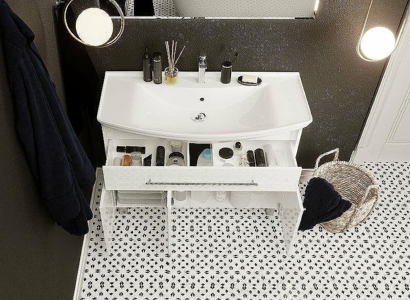 Тумба под раковину 1MarKa Lina Classic New 105Н У94491 Белый глянец, купить, цена, заказать, магазин, доставка, скидка, промокод, купить, цена, заказать, магазин, доставка, скидка, промокод