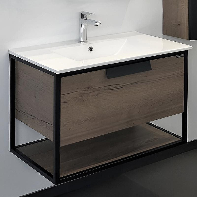 Тумба с раковиной Comforty Бонн 75 00-00006487 подвесная Дуб темный, купить, цена, заказать, магазин, доставка, скидка, промокод, купить, цена, заказать, магазин, доставка, скидка, промокод