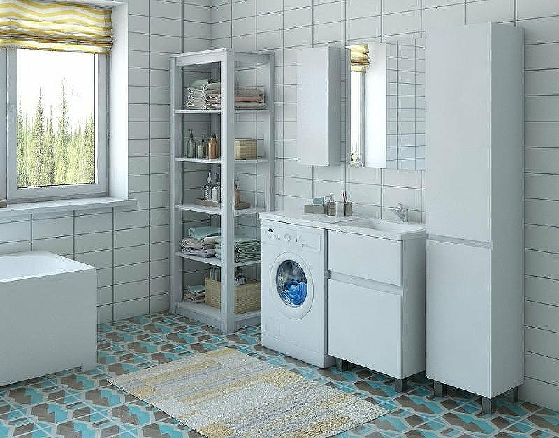 Тумба с раковиной Эстет Dallas Luxe 110 R ФР-00001966 Белая, купить, цена, заказать, магазин, доставка, скидка, промокод, купить, цена, заказать, магазин, доставка, скидка, промокод