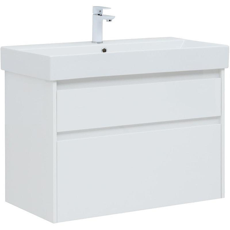 Тумба под раковину Aquanet Nova Lite 85 249936 подвесная Белый глянец, купить, цена, заказать, магазин, доставка, скидка, промокод, купить, цена, заказать, магазин, доставка, скидка, промокод