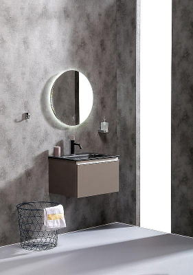 Тумба под раковину Boheme Armadi Art Vallessi 60 837-060-A glossy подвесная Антрацит глянец