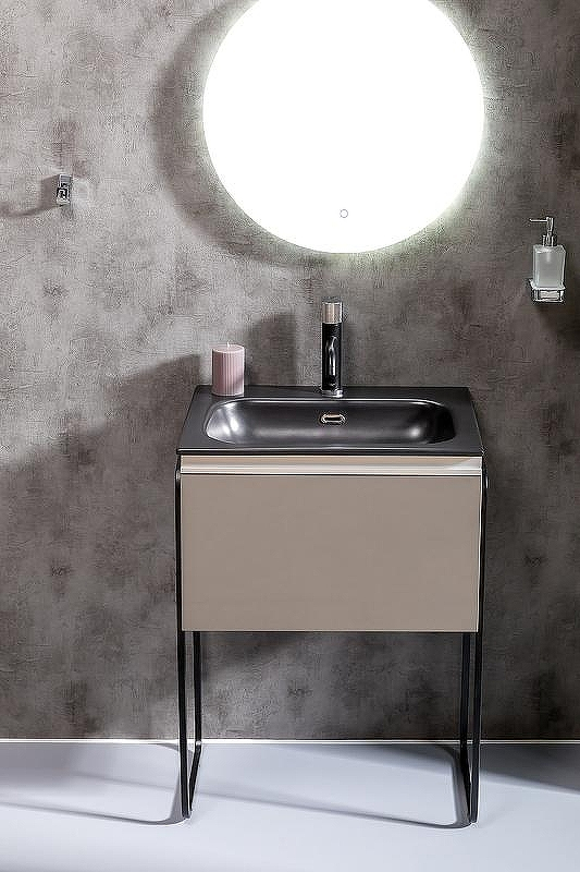 Тумба под раковину Boheme Armadi Art Vallessi 60 837-060-A glossy подвесная Антрацит глянец, купить, цена, заказать, магазин, доставка, скидка, промокод, купить, цена, заказать, магазин, доставка, скидка, промокод