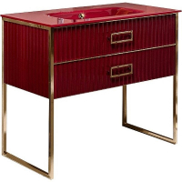 Тумба под раковину Boheme Armadi Art Monaco 100 866-100-RG Бордо глянец Золото, купить, цена, заказать, магазин, доставка, скидка, промокод, купить, цена, заказать, магазин, доставка, скидка, промокод