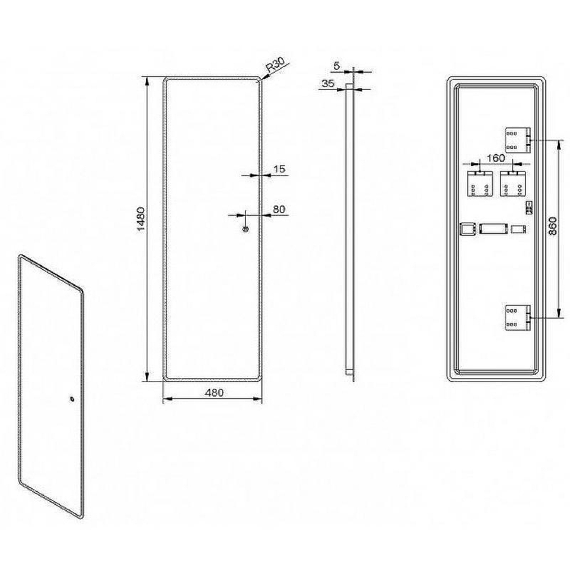 Зеркало Esbano 48 ESMI2073W с подсветкой с сенсорным выключателем, купить, цена, заказать, магазин, доставка, скидка, промокод, купить, цена, заказать, магазин, доставка, скидка, промокод