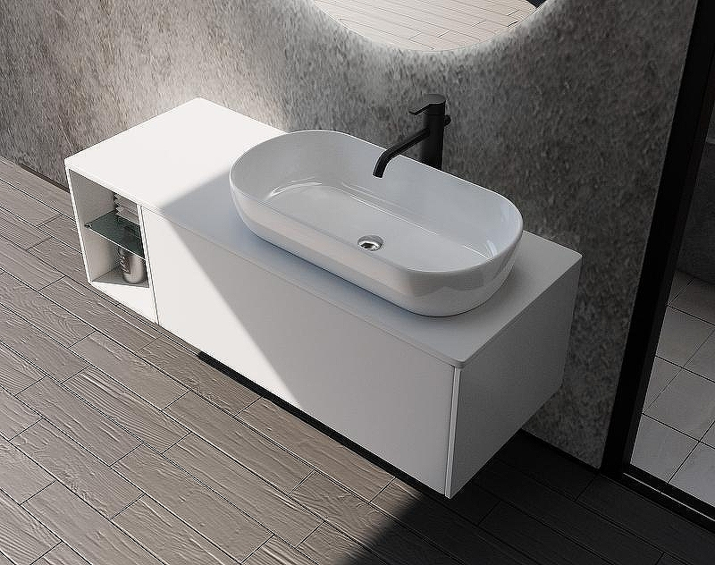 Тумба c раковиной SanVit Оскар 90 R koskar090R подвесная Белая, купить, цена, заказать, магазин, доставка, скидка, промокод, купить, цена, заказать, магазин, доставка, скидка, промокод